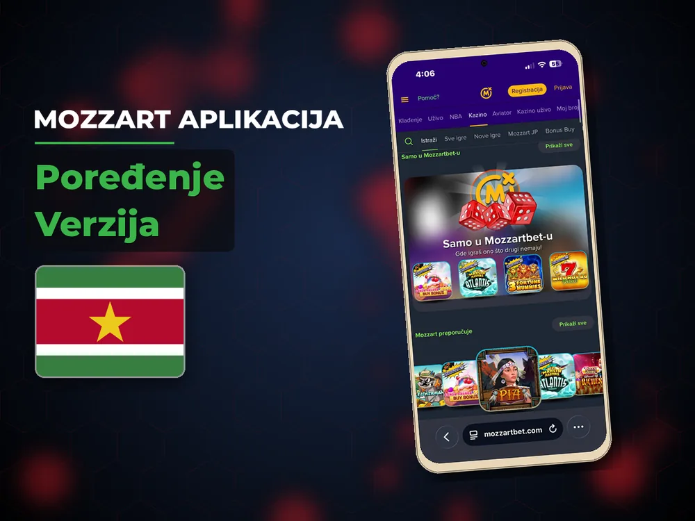 Mozzart Aplikacija - Poređenje Verzija