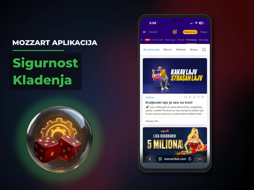 Mozzart Aplikacija - Sigurnost Kladenja