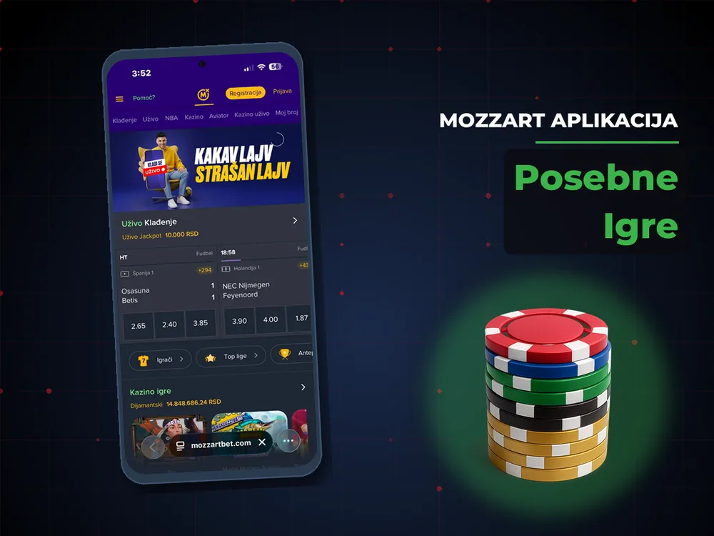 Mozzart Aplikacija - Posebne Igre
