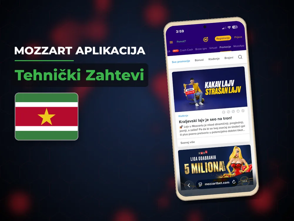 Mozzart Aplikacija - Tehnički Zahtevi