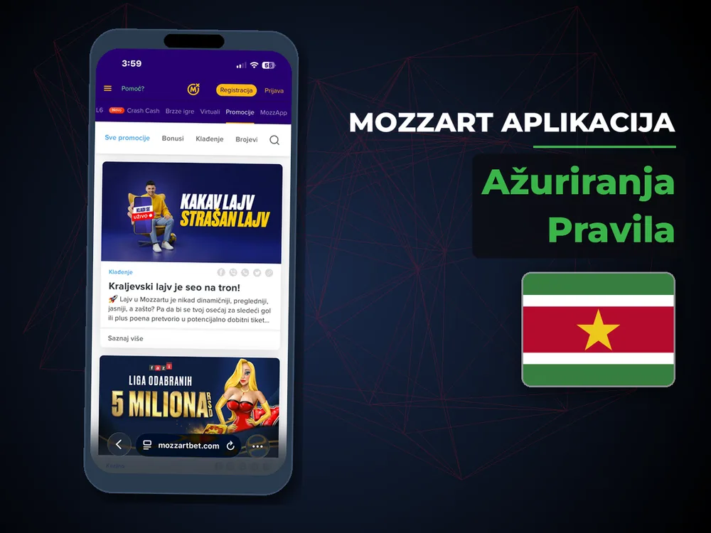 Mozzart Aplikacija - Ažuriranja Pravila